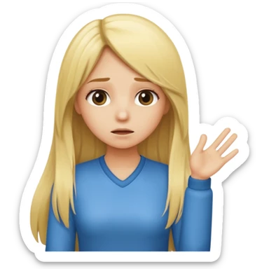 blonde cartoon girl long hair asking for a timeout sticker