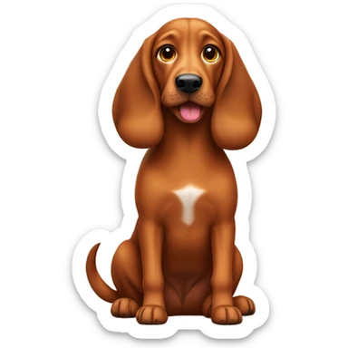 Redbone hound sitting sticker
