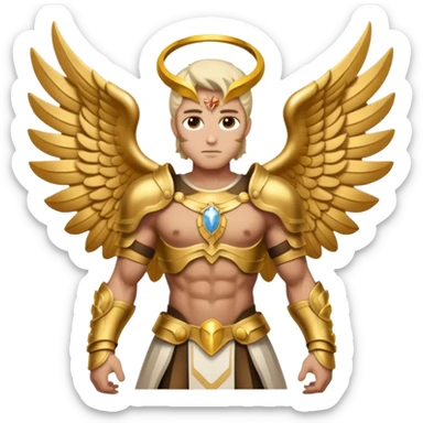 Arcangel san miguel, pisando un demonio sticker