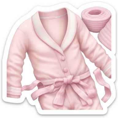 pajamas cute with colour of soft sweet pink and white knit ribbons  sticker