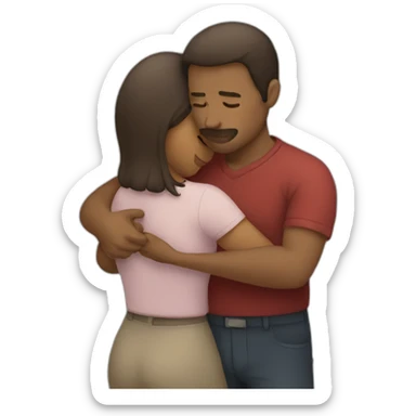 Man and woman hugging sticker
