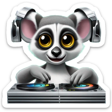 Ring-Tailed Lemur DJ sticker