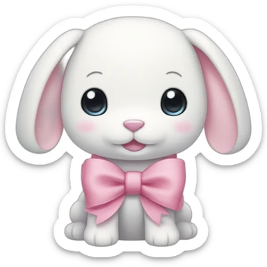 cinnamoroll with pink bow sticker