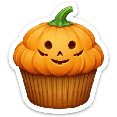 halloween muffin with pumpkin decoration sticker