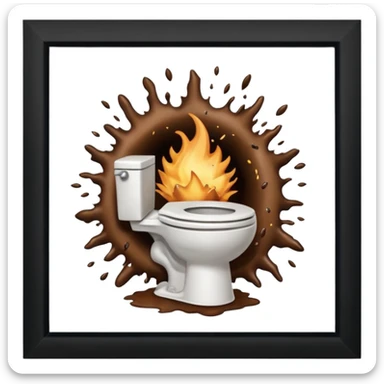 blowing up the toilet with poop sticker