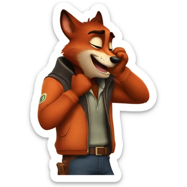 Nick Wilde coughing sticker