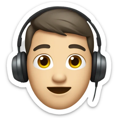 interpreter with headphones sticker