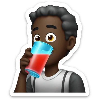 Dark skinned man drinking kool aid sticker
