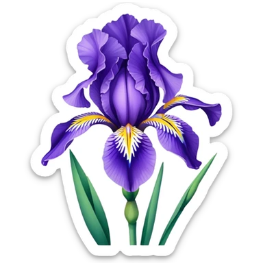 blue flag iris flower sticker