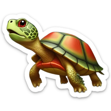 turtle with red shell sticker
