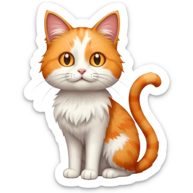 Short cat standing upright sticker