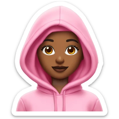 Pink palm puff hoodie on Sephora girl sticker