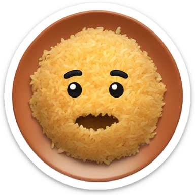 fried rice on a terra cotta plate sticker