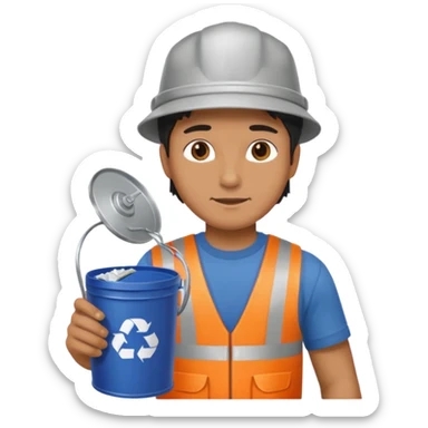 full side body man put the trash in can sticker