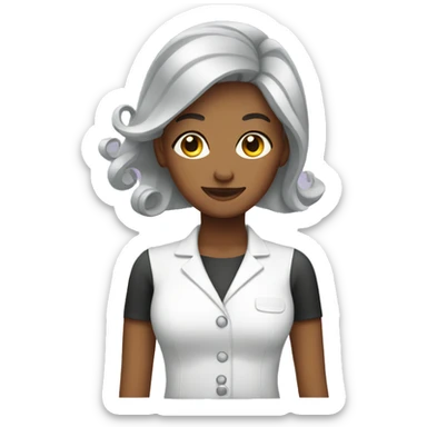 Female hairdresser sticker