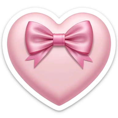 Light Pink heart with pink bow  sticker