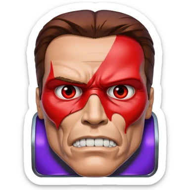 half face metal Terminator Arnold Schwarzenegger Red eyed  sticker