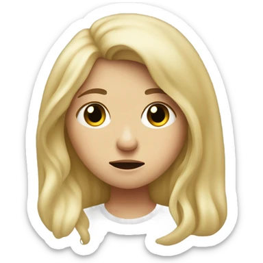 Blonde girl with a cold ￼ sticker