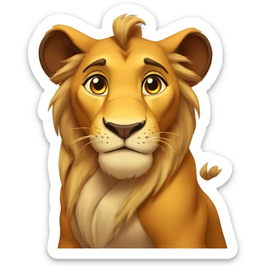 Simba lion king with love heart eyes sticker