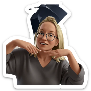 blonde girl with glasses sticker