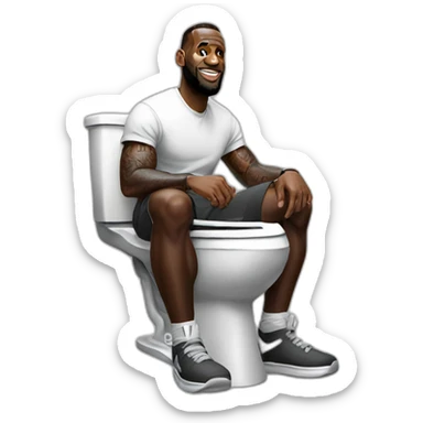 lebron james sitting on a toilet sticker