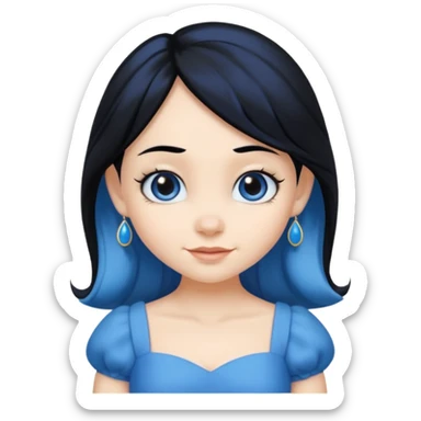 Smurffete with black hair sticker