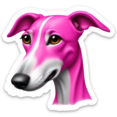 Greyhound hot pink fur sticker