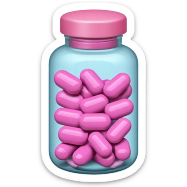 pink pills in a bottle sticker