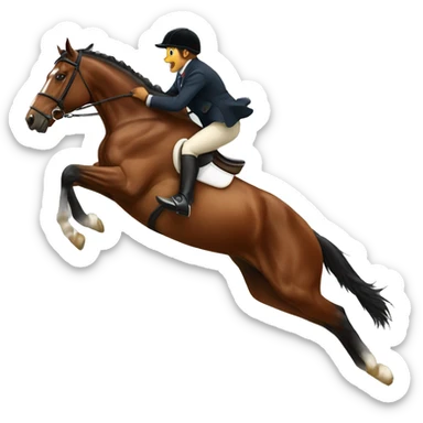 Bay horse jumping sticker
