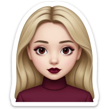 Sabrina carpenter grey eyes wearing burgundy lipstick  sticker