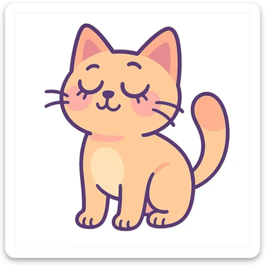 cute dreamy cat sticker
