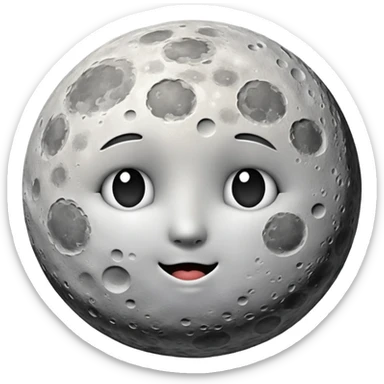 waning gibbous realistic moon sticker