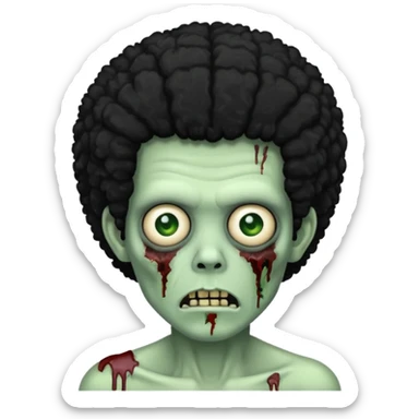 Zombie with a black Afro  sticker