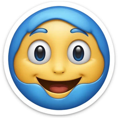 Blue emoji meme sticker