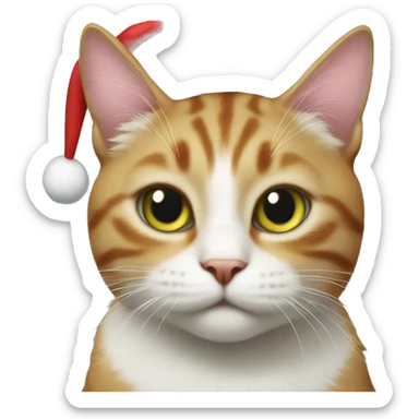 Christmas cat sticker
