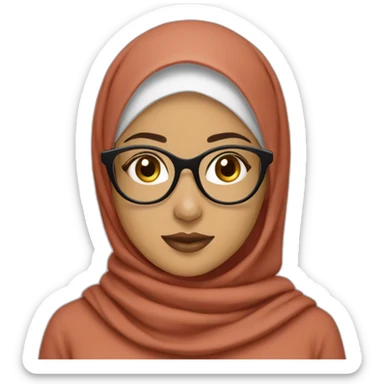Morroco hijab with glasses sticker