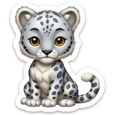 Deformed Snow leopard sticker