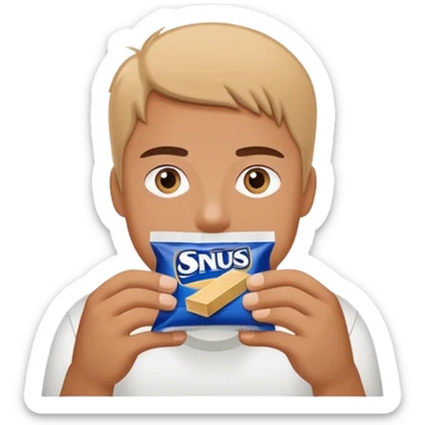 Person with a package of snus  sticker