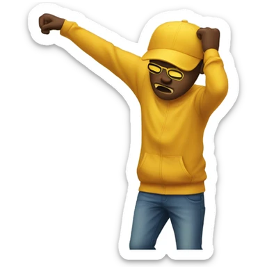 a person dabbing  sticker