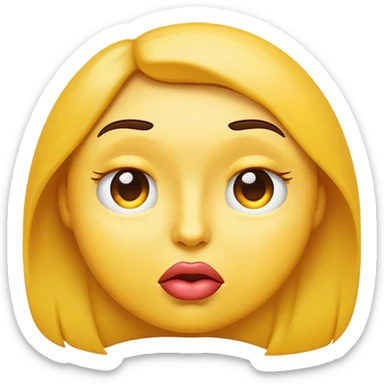 Yellow emoji pursed lips with squinted eyes and one eyebrow raised sticker