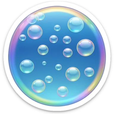 Light blue soap bubbles sticker