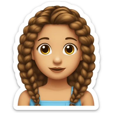 niña marrón de 3 años, con trenzas en el pelo sticker