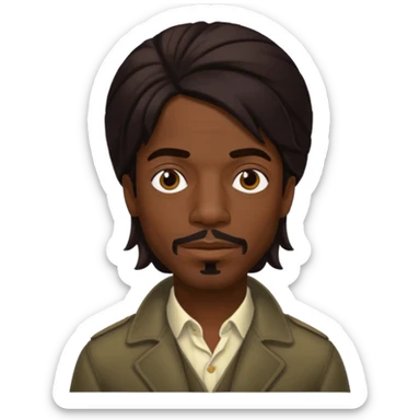 Andre 3000 with long dark brown hair sticker