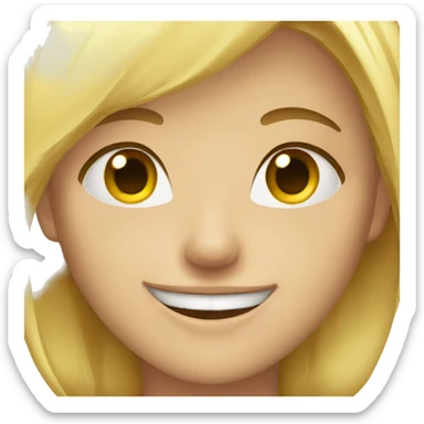 blonde hair smile with sweat sticker