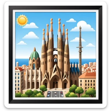 barcelona with sagrada familia sticker