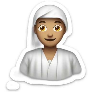 Homme en Qamis avec un panneau en forme de cœur sticker