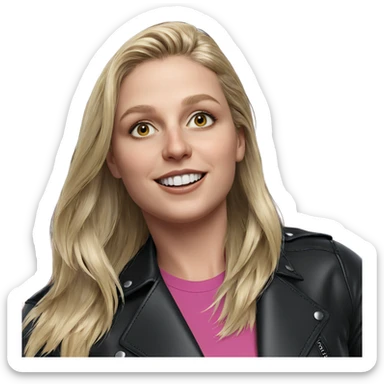 blonde beauty in leather jacket sticker