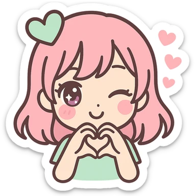 anime style icon representing lust, with a flirtatious, alluring character sticker