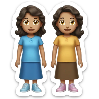 Twin brunette girls dressed as peanuts sticker