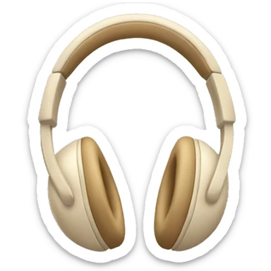 beige apple headphones sticker